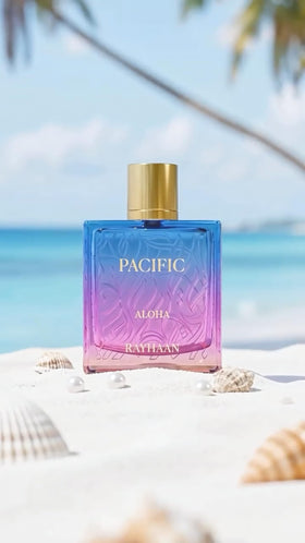 RAYHAAN Pacific Aloha packaging with tropical theme