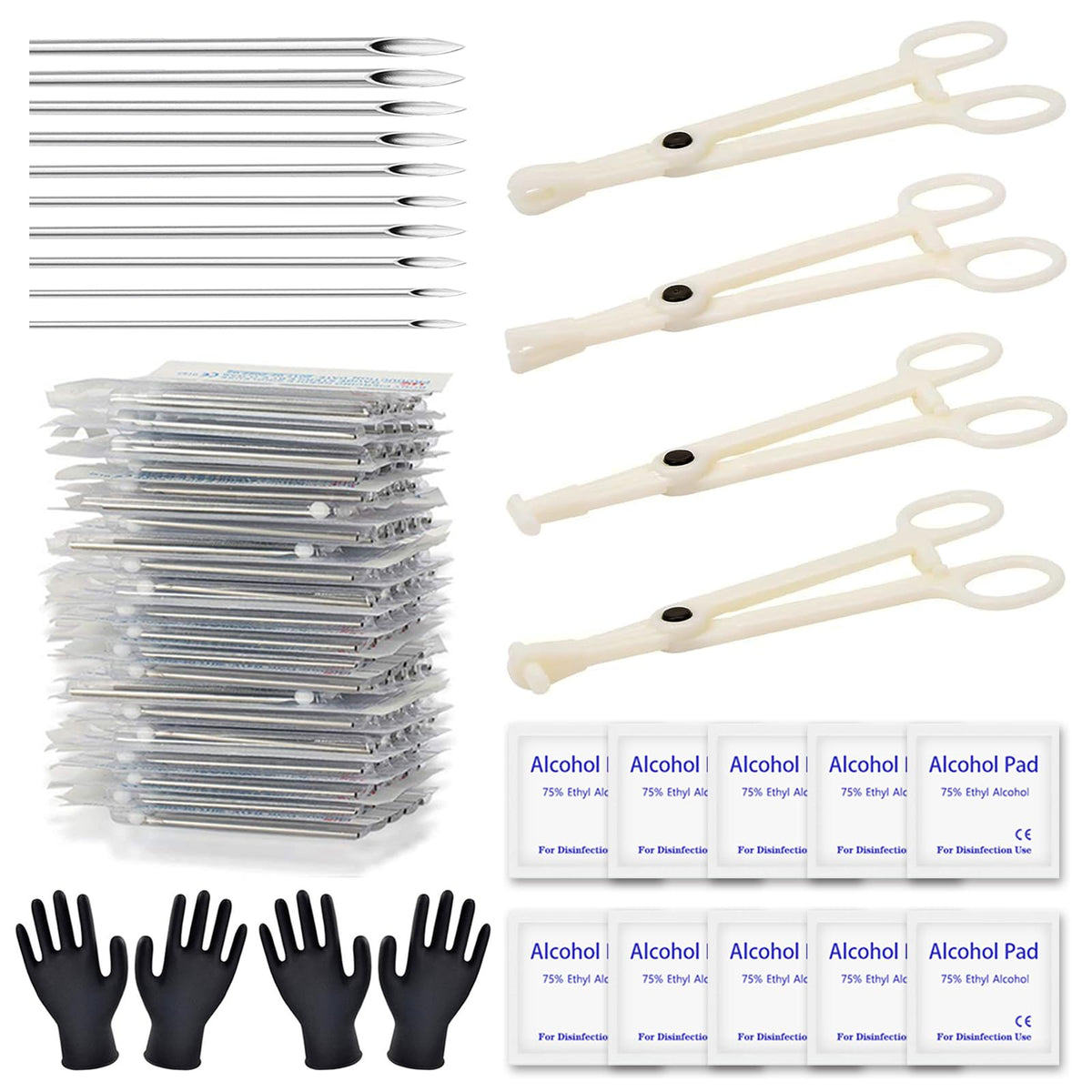 Rayyl Body Piercing Kit 43Pcs including needles and clamps