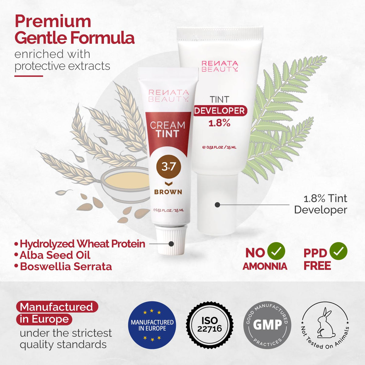 RB RENATA BEAUTY Tint Kit cream developer bottle