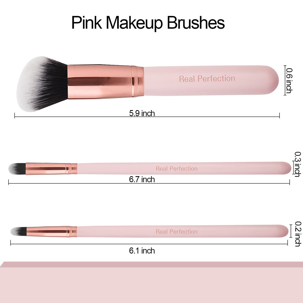 Real Perfection brushes suitable for applying foundation and blush