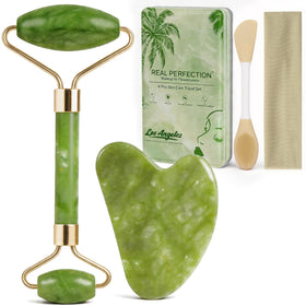 Real Perfection Gua Sha Facial Tools Set with jade roller and guasha tool