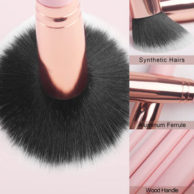 Real Perfection makeup brush set displayed in a makeup bag
