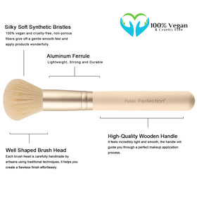 Real Perfection Makeup Brush Set in beige packaging