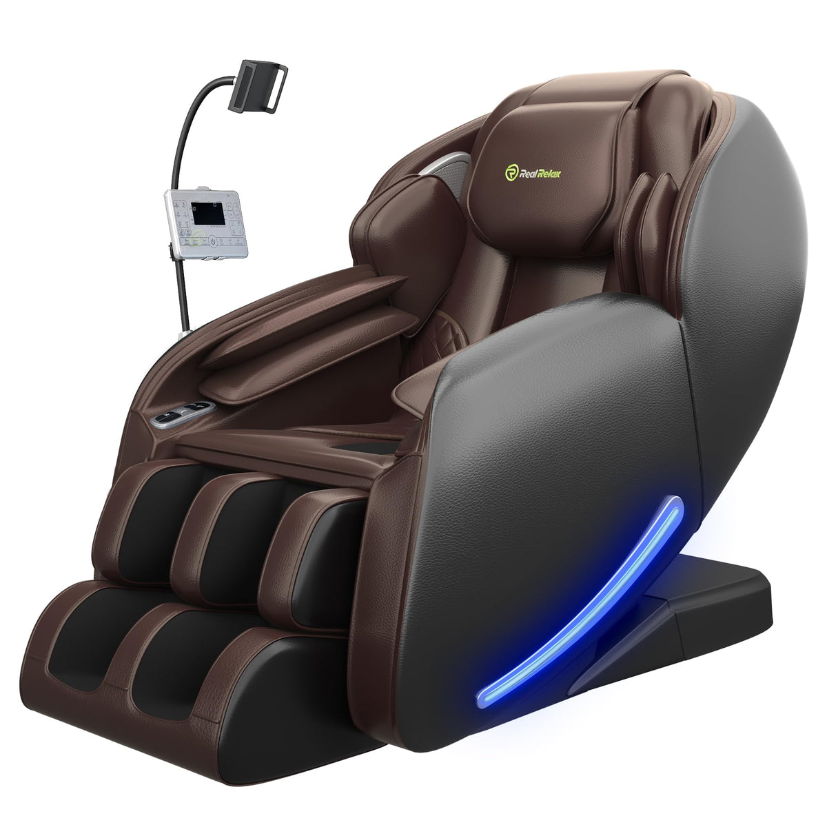 Real Relax Massage Chair full body dark brown front view