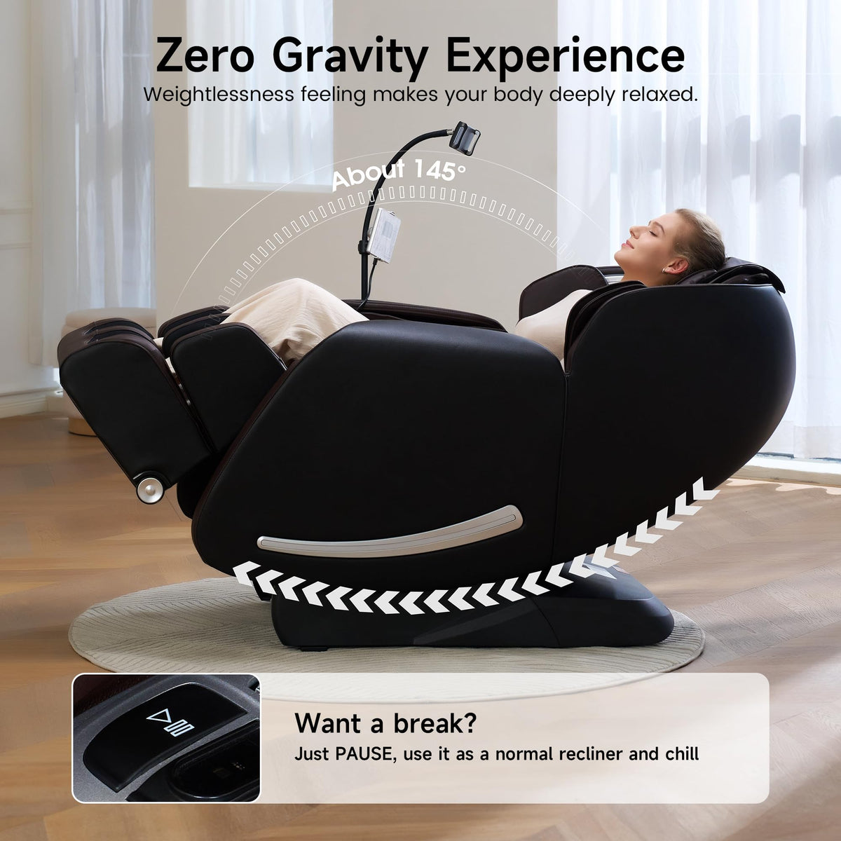 Real Relax Massage Chair showing airbag compression features