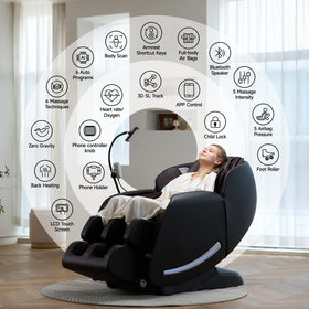 Real Relax Massage Chair side view showing controls