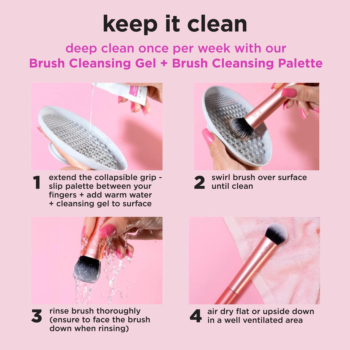 Real Techniques Brightening Concealer Brush RT 242 on a makeup table