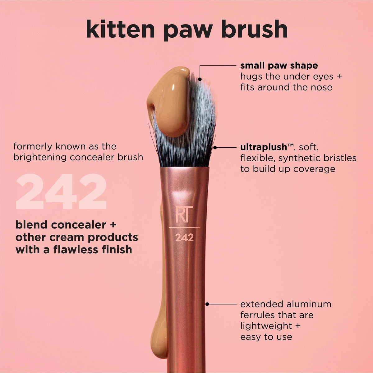Real Techniques Brightening Concealer Brush RT 242 with packaging