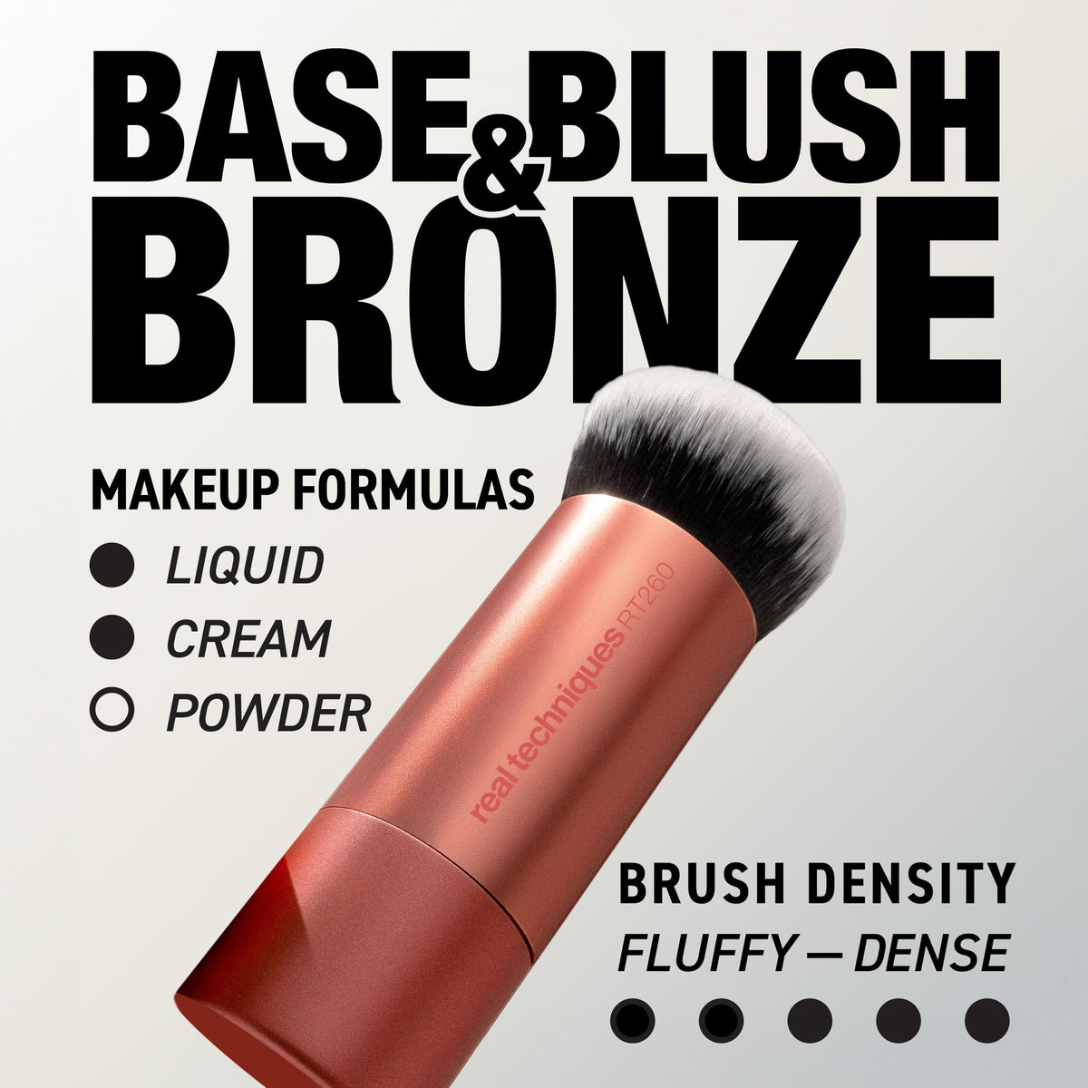 Real Techniques Bubble Blending Brush side view showcasing UltraPlush bristles