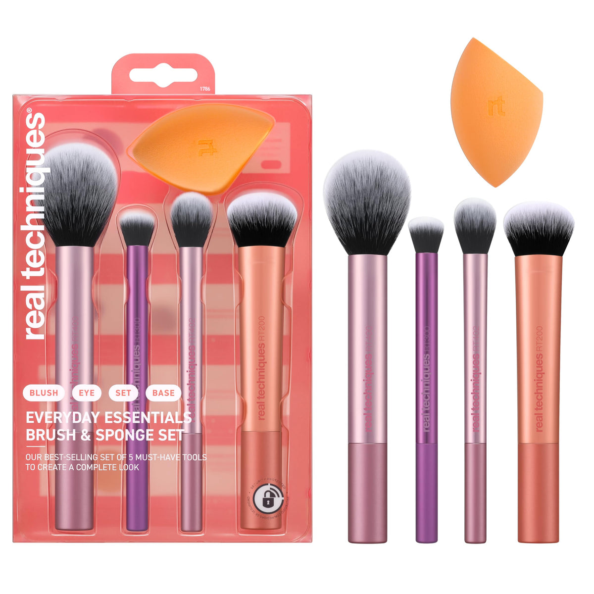 Real Techniques Everyday Essentials Makeup Brush Set front view