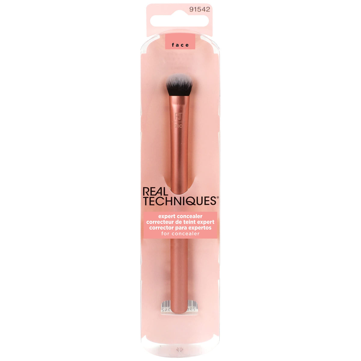 Real Techniques Expert Concealer Brush side view showing domed head