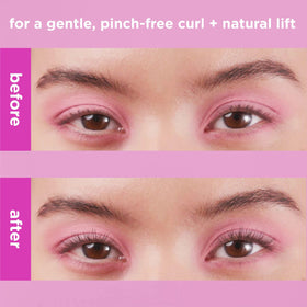 Real Techniques eyelash curler in a cosmetic bag