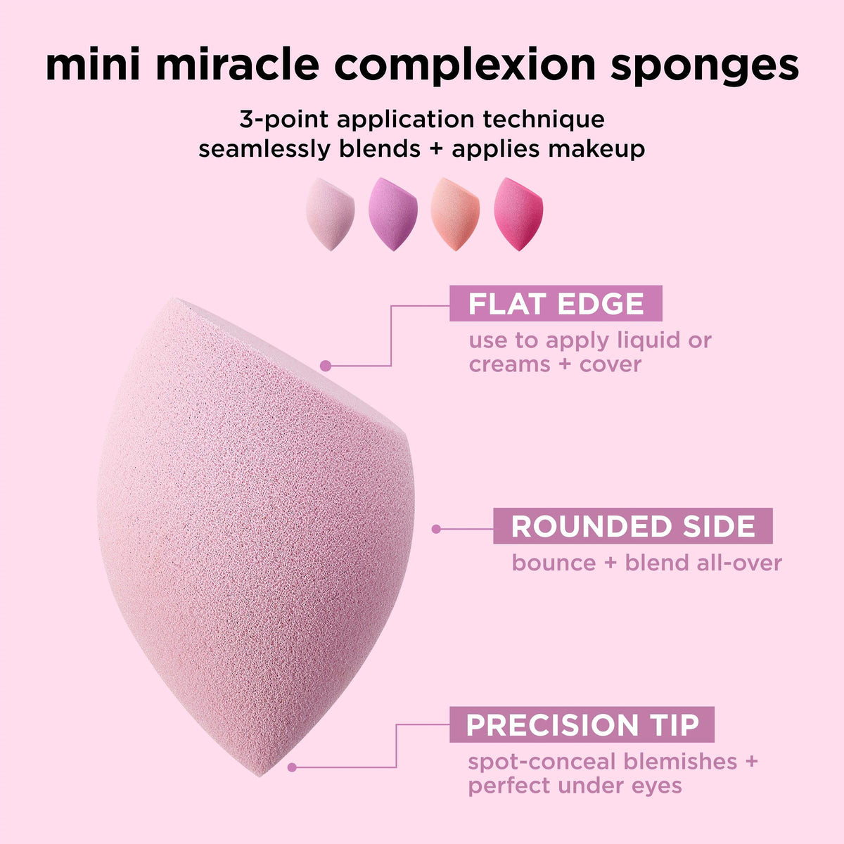 Real Techniques Mini Miracle Complexion Sponge in use applying foundation