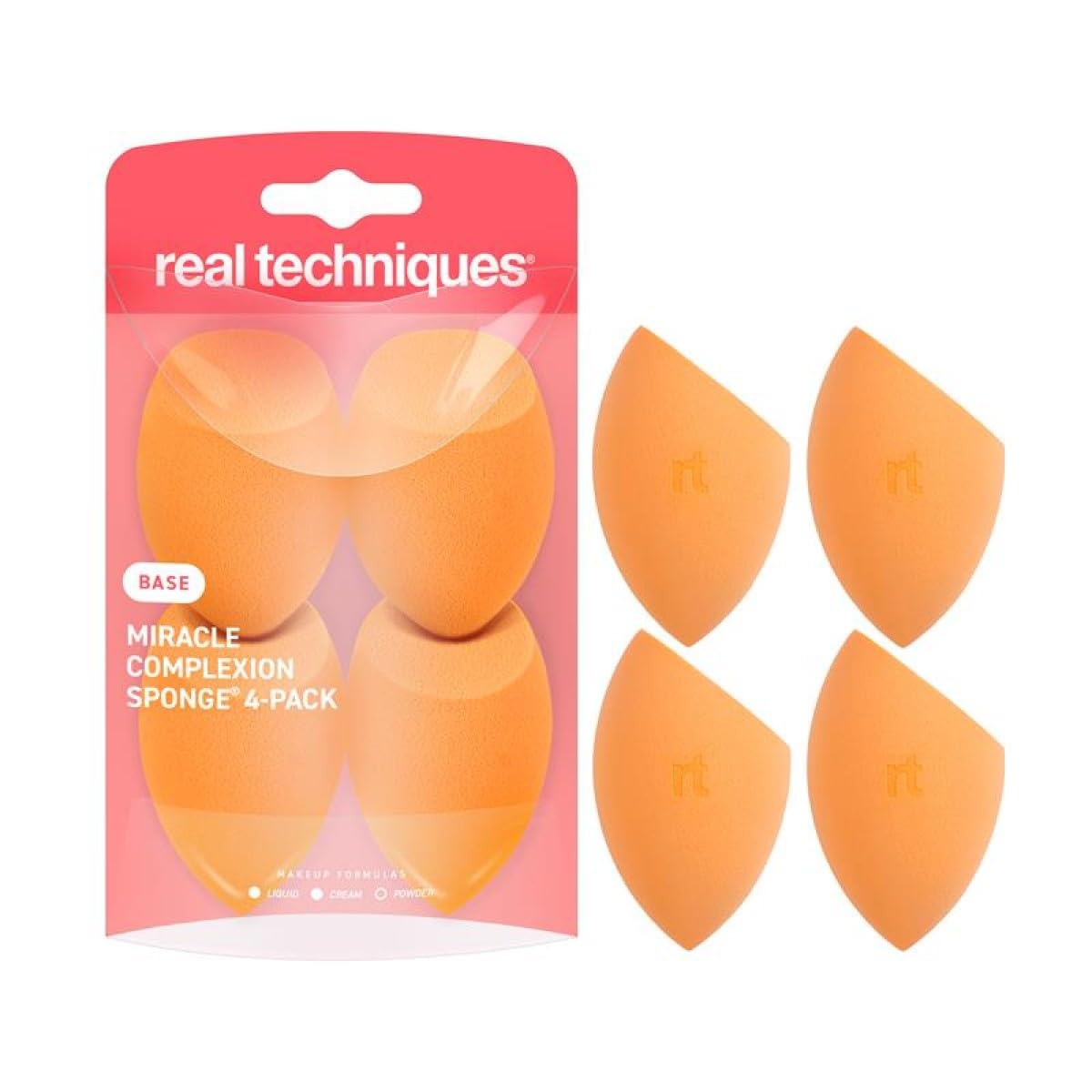 Real Techniques Miracle Complexion Sponge 4 Pack front view