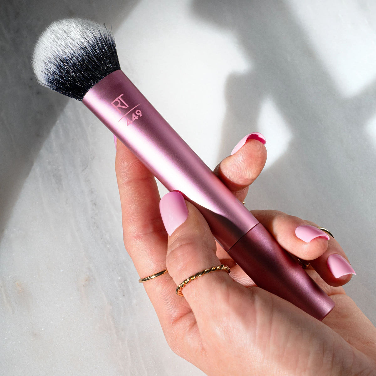 Real Techniques Tapered Cheek Blending Brush RT 449 with blush product