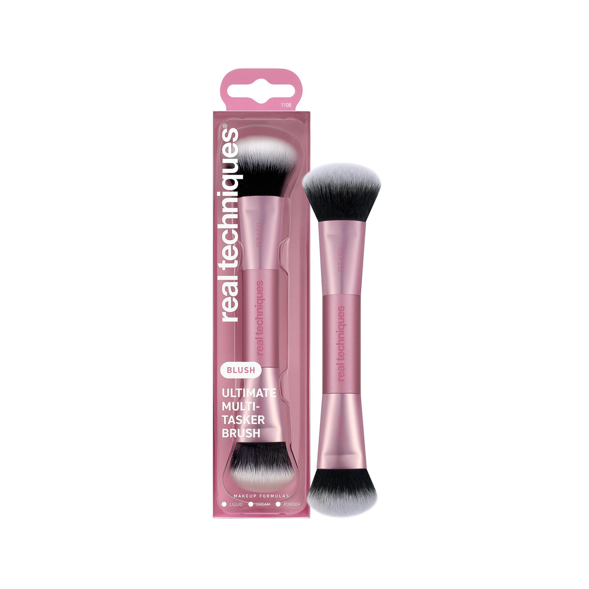 Real Techniques Ultimate Multi-Tasker Brush front view with dual-ended design