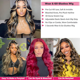 Recomtic 5x5 Honey Blonde Wig in packaging with product details