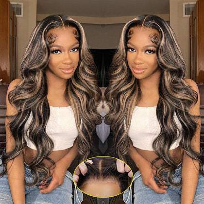 Recomtic Honey Blonde Body Wave Wig front view