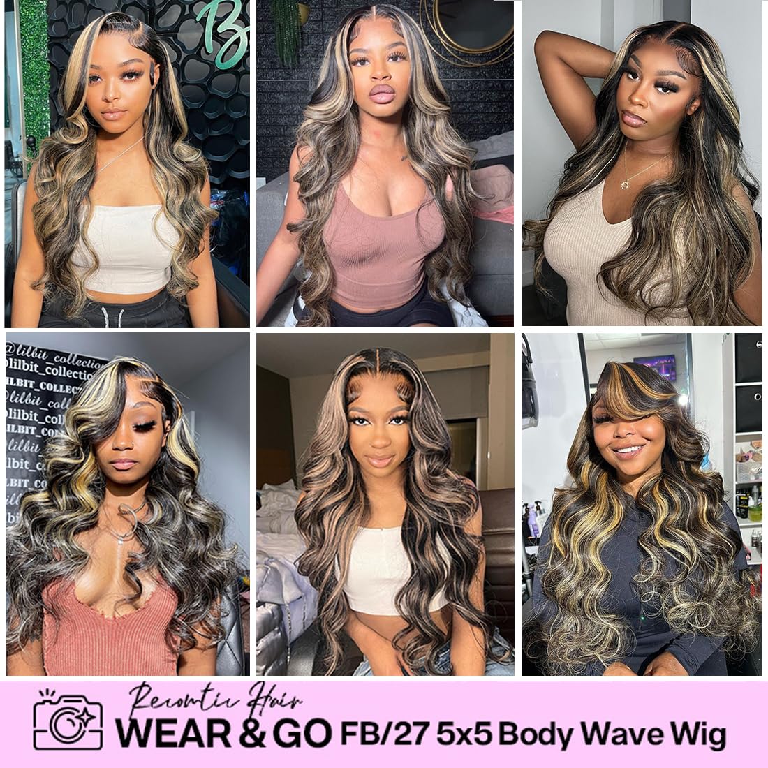 Recomtic Honey Blonde Body Wave Wig packaging
