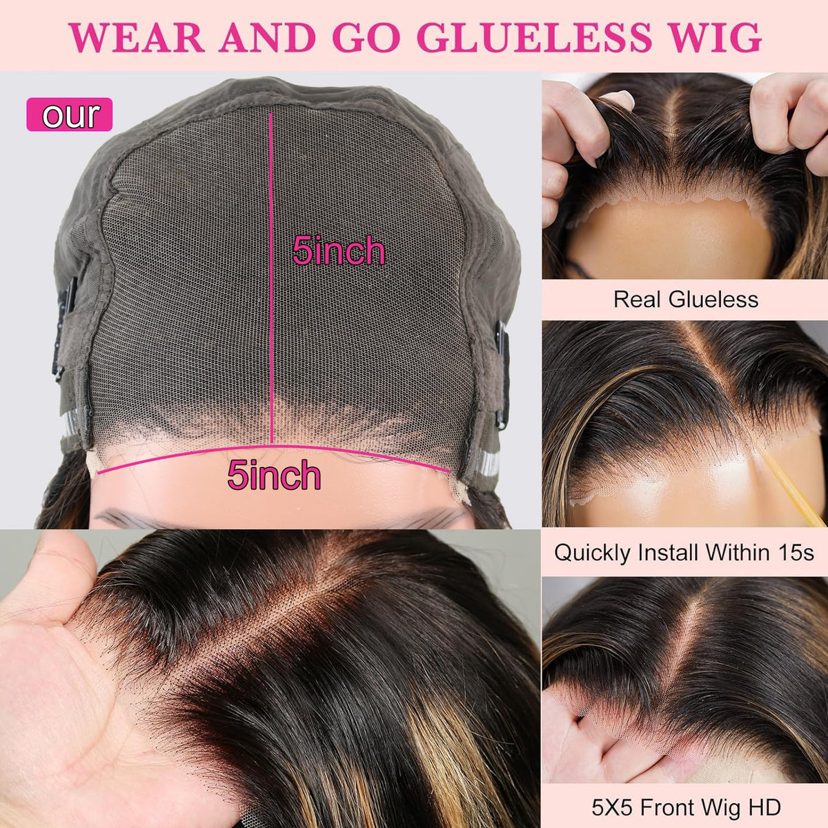 Recomtic Honey Blonde Body Wave Wig styling options
