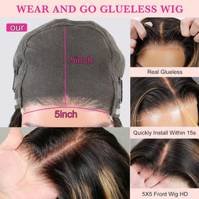 Recomtic Honey Blonde Body Wave Wig styling options