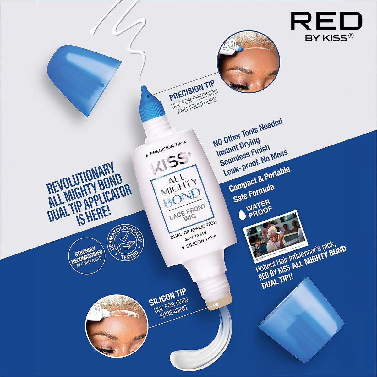 Red by Kiss All Mighty Bond Remover in use