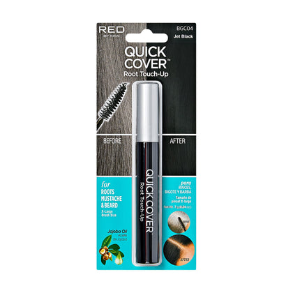 Red by Kiss Quick Cover Root Touch Up Mascara Jet Black front view