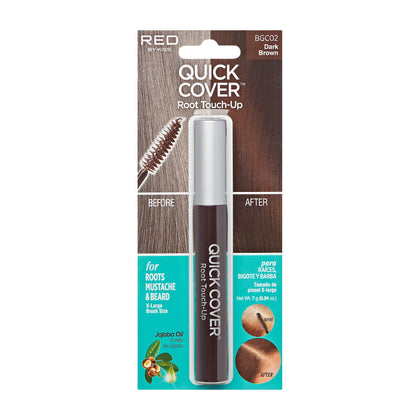 Red by Kiss Quick Cover Root Touch Up Rescue Dark Brown front view