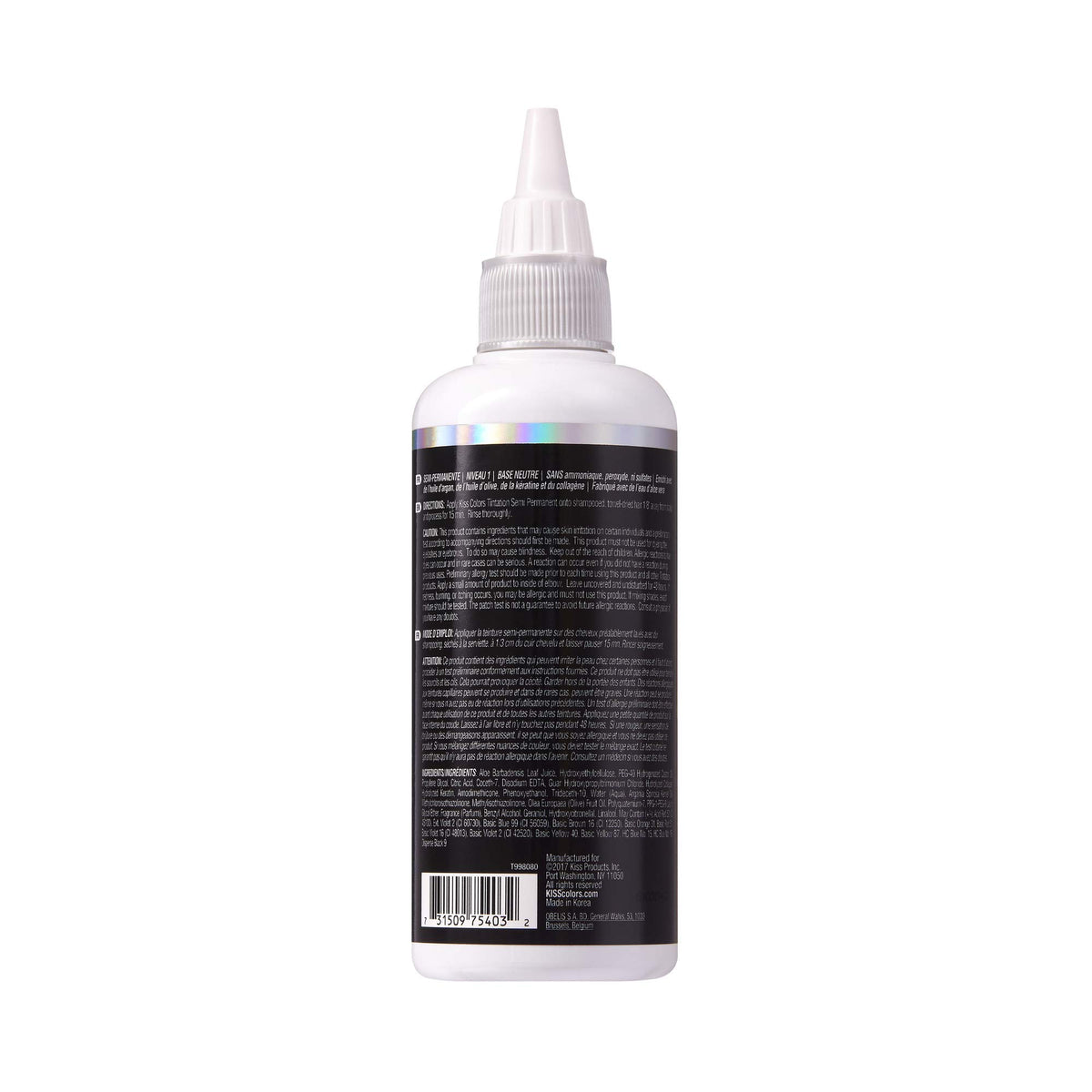 Red By Kiss Tintation Semi-Permanent Hair Color Black packaging