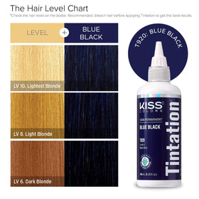 Red By Kiss Tintation Semi-Permanent Hair Color Blue Black with brush