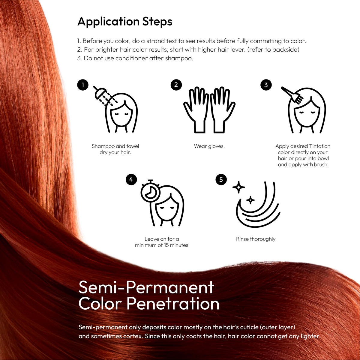 Red By Kiss Tintation Semi-Permanent Hair Colour application process