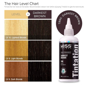 Red by Kiss Tintation Semi-Permanent Hair Colour Darkest Brown on a bathroom shelf