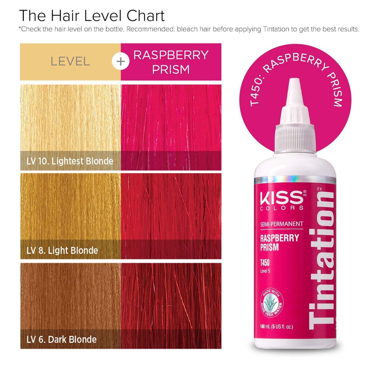 Red By Kiss Tintation Semi-Permanent Hair Colour Raspberry Prism application on hair