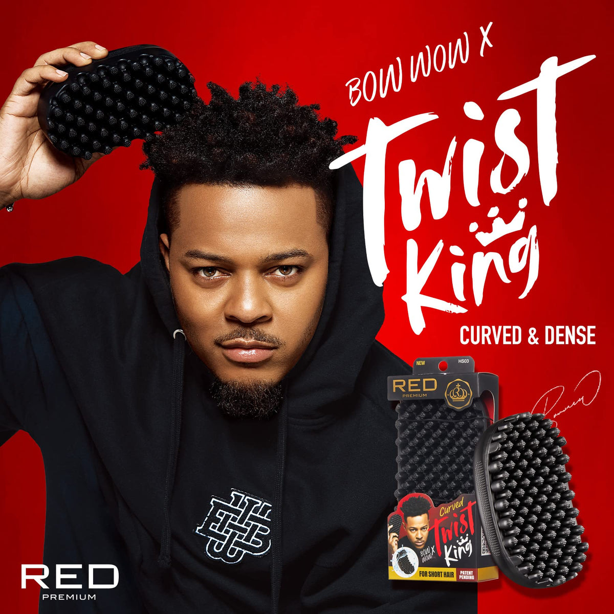 Red by Kiss Twist King Brush in use on Afro curls
