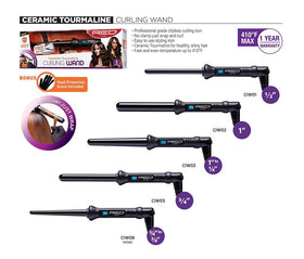 RED Pro Tapered Curling Wand with styled curls on model