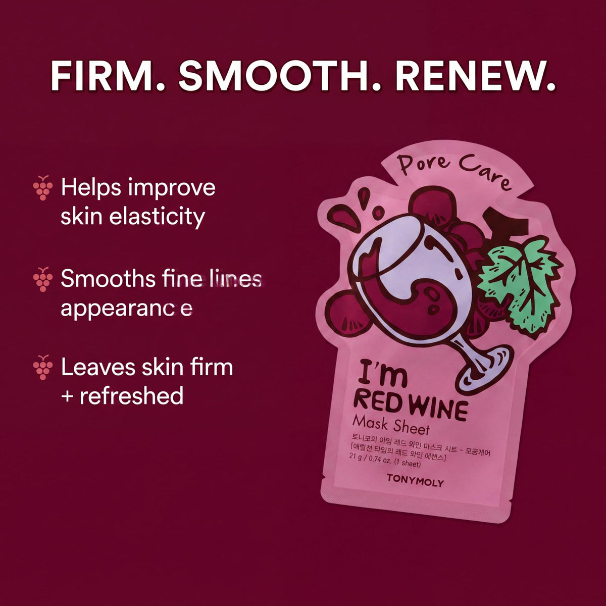 Red Wine sheet mask from TONYMOLY Love in Full Bloom set