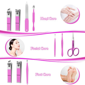 RedFlow 8 in 1 Manicure Set tools displayed on white background