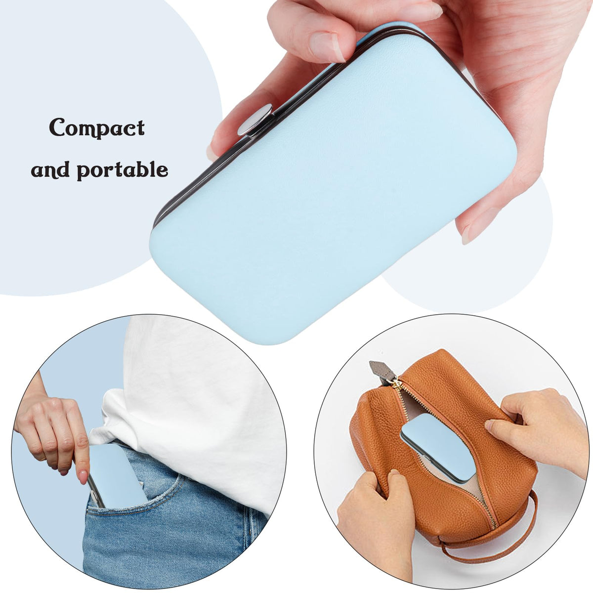 RedFlow 8 in 1 Manicure Set with leather case open
