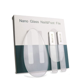 RedFlow Glass Nail File Set including two nano glass nail files and one foot file