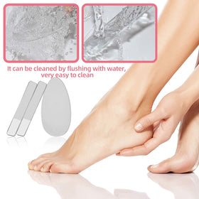 RedFlow glass nail file set on a bathroom counter