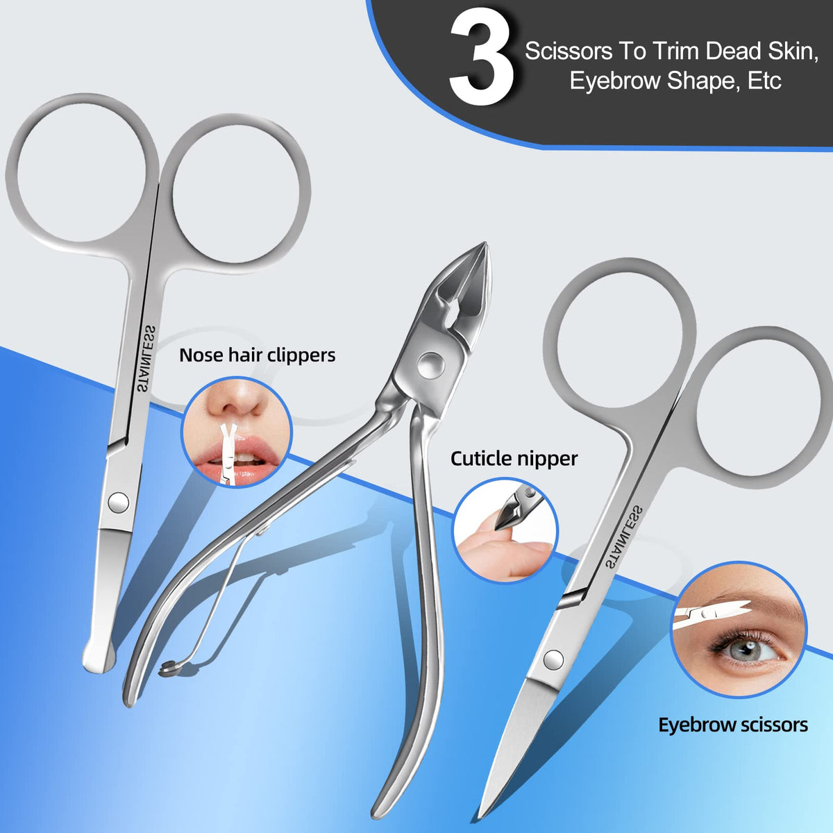 RedFlow grooming tools including scissors and tweezers