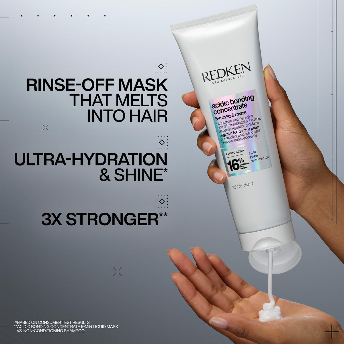 Redken Acidic Bonding Concentrate Mask back view with ingredients