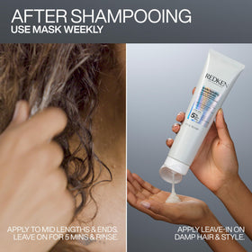Redken Acidic Bonding Concentrate Mask in use during hair care routine