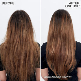 Redken Acidic Bonding Concentrate Shampoo in bathroom setting