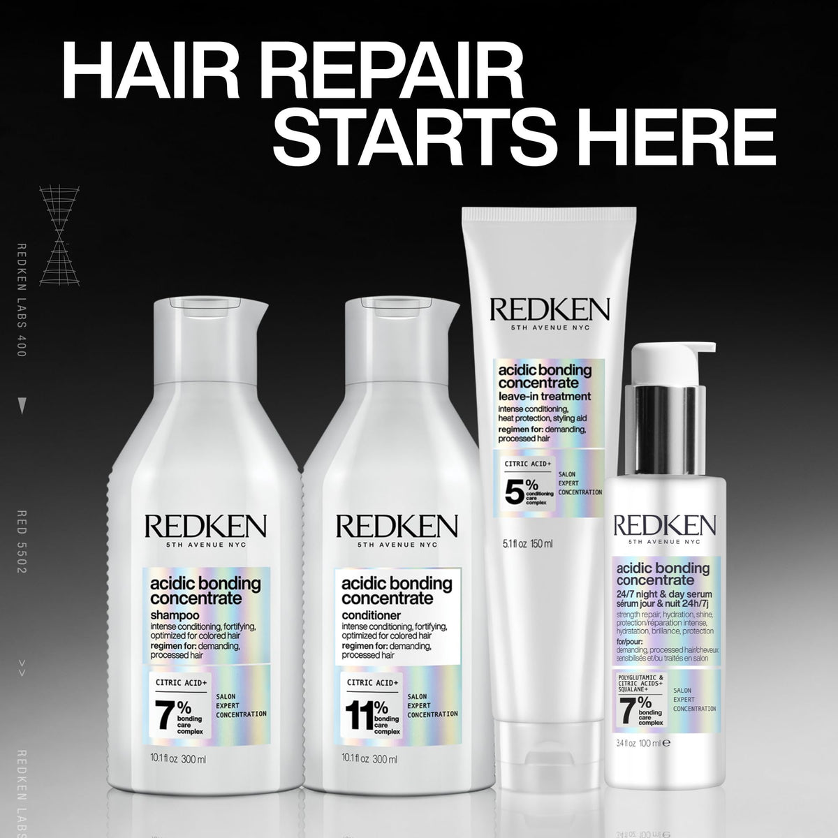 Redken Acidic Bonding Conditioner with hair styling tools