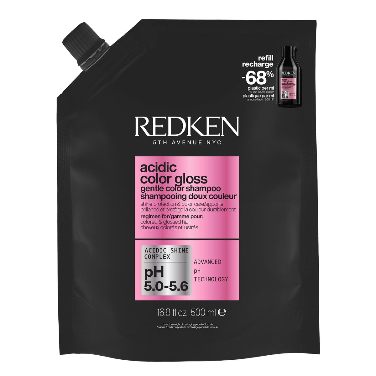 Redken Acidic Color Gloss Shampoo refill 558g front view