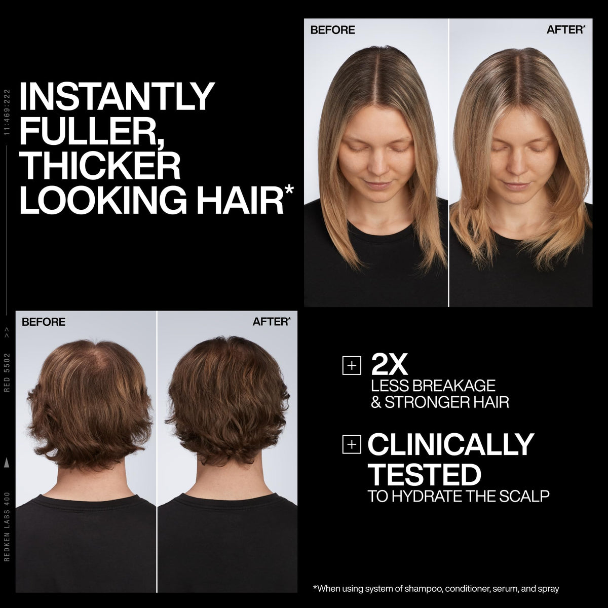 Redken Acidic Grow Full Densifying Shampoo side view