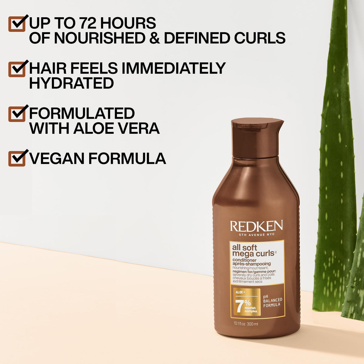 Redken All Soft Mega Curls Conditioner 10.1 Fl Oz side view