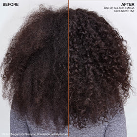 Redken All Soft Mega Curls Conditioner application on curly hair