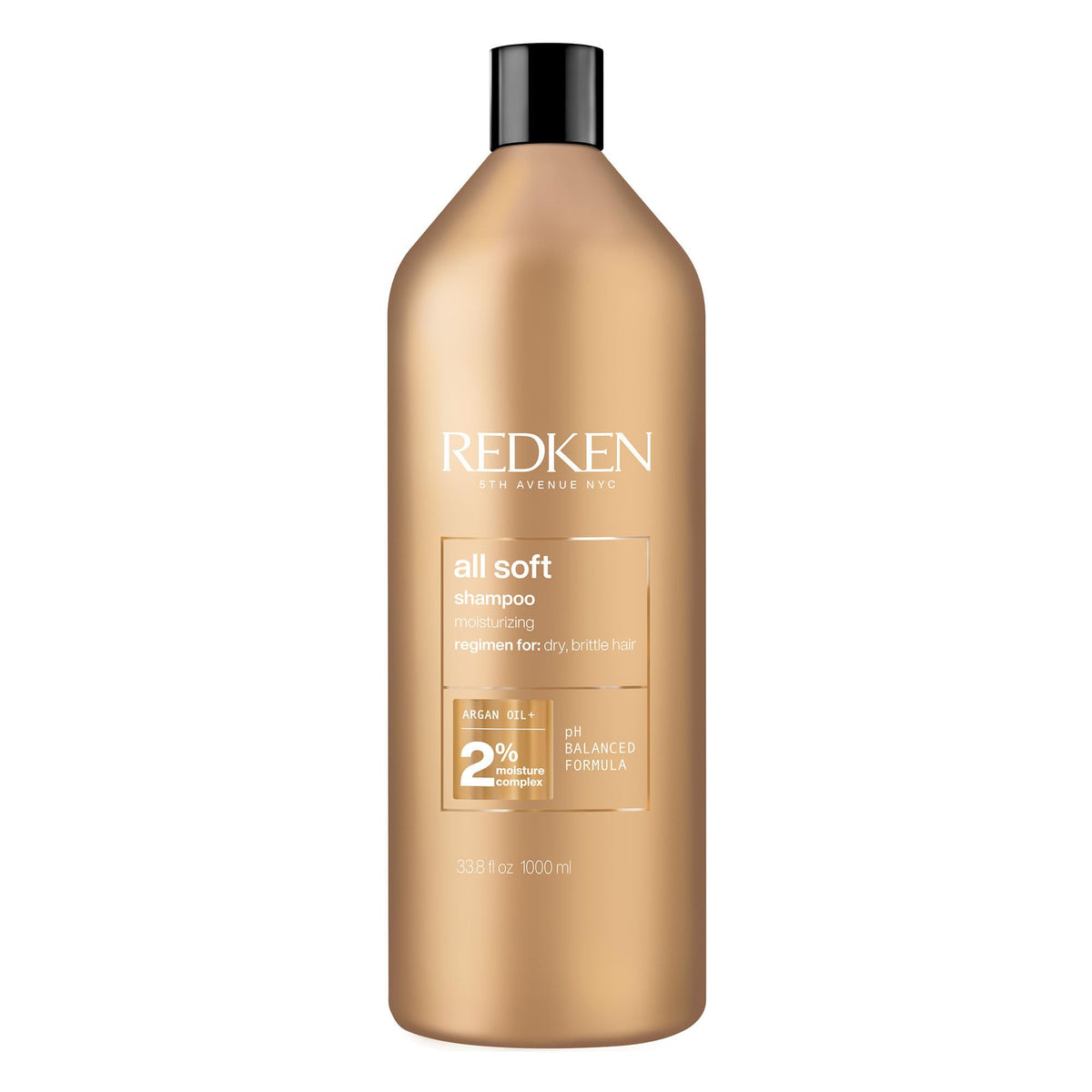 Redken All Soft Shampoo 1080g front view with Argan Oil